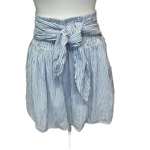 LOFT Light Blue Striped Mini Skirt